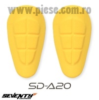 Set protectii sold Seventy model SD-A20 - culoare: galben - (set 2 bucati) - compatibile cu blugii moto Seventy